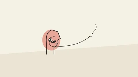 2D Animation Of Stylized Head Generating An Idea With Lightbulb Video stock 340745981