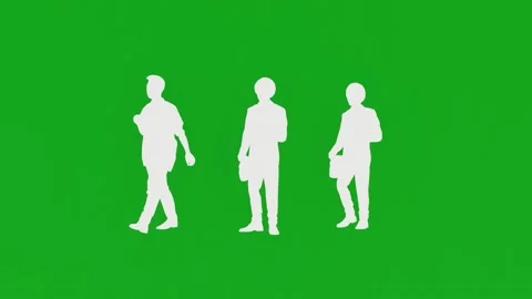 2D animation of three young students in green scree walking in the school from t Stock-Footage 209945347