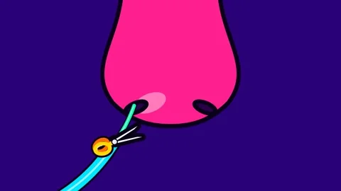 2D Animation Of Trimming Long Green Nose Hair With Scissors Vídeos de archivo 340991517