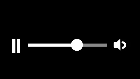 2D animation of a UI volume slider increasing. Includes pause and speaker icons 動画素材 319763786