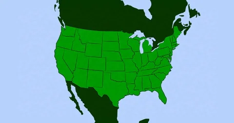 2D Animation of US Map with North Dakota Highlighted Vídeo Stock 128769080