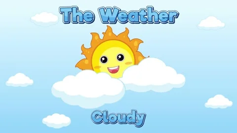 2d animation of weather cartoon symbols. | Stock Video | Pond5