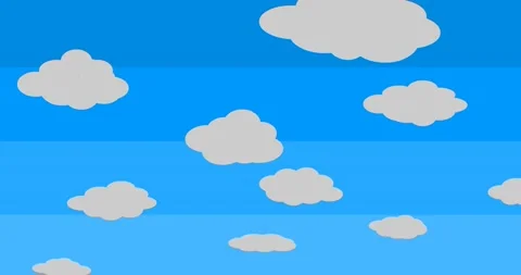 2D animation: white clouds move across the sky. Stock Footage 147120468