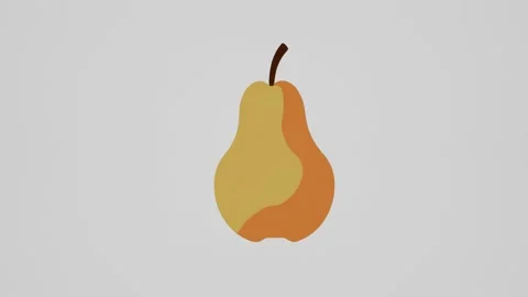 2d animation of a yellow pear isolated on a white background. Stock Footage 282660593