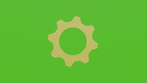 2d animation of a yellow rotating gear isolated on a green background Stock Footage 282661761