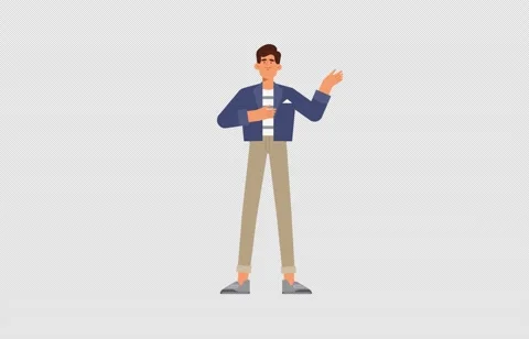 2D Animation of Young Boy Wearing Denim Talking on Camera Vídeos de archivo 268676529