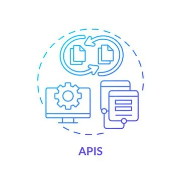 2D APIs concept linear icon Stock Illustration