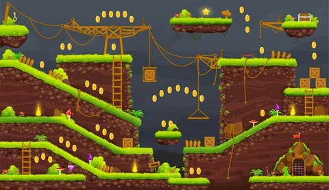 2d arcade game night or underground interface Stock Illustration