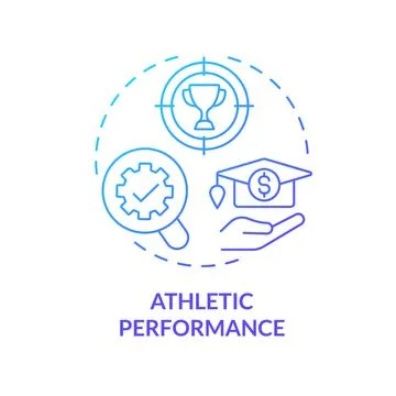 2D athletic performance gradient thin line icon concept Stock Illustration