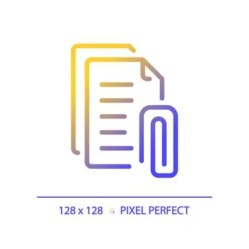 2D attachment thin linear gradient icon Stock Illustration