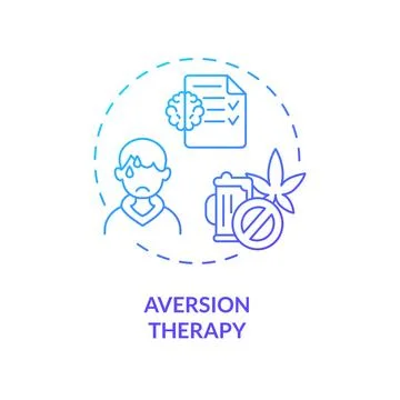 2D aversion therapy gradient line icon concept Illustration