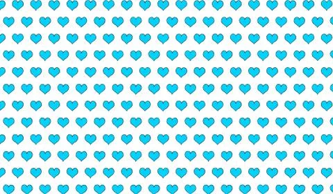 2d azure pattern of cartoon hearts on isolated background イラスト素材