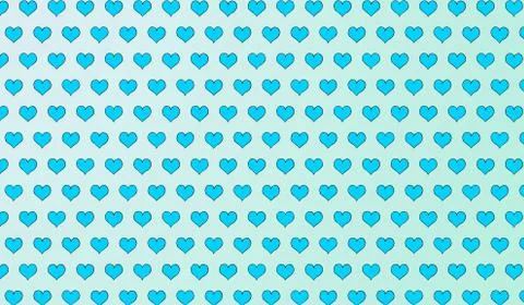 2d azure pattern of cartoon hearts on isolated background Stock-Illustration