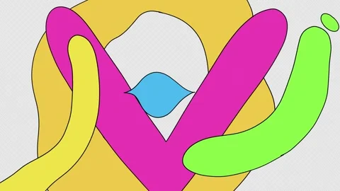 2d background animation of colourful stains transformation. Video clip with alph Video stock 301041610
