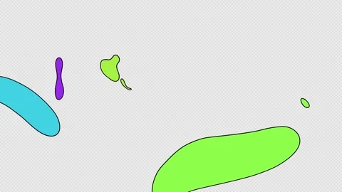 2d background animation of colourful stains transformation. Video clip with alph Video stock 301041747