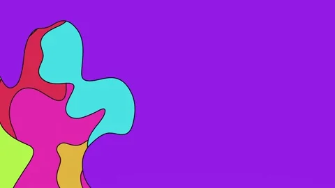 2d background animation of colourful stains transformation and transition. Video Video stock 301042590