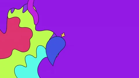 2d background animation of colourful stains transformation and transition. Video Video stock 301042727