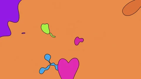 2d background animation of colourful stains transformation and transition. Video Video stock 301042771