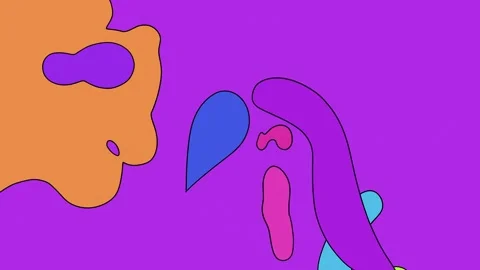 2d background animation of colourful stains transformation and transition. Video Video stock 301042776