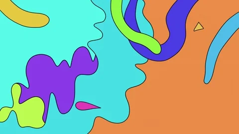 2d background animation of colourful stains transformation and transition. Video Video stock 301042816