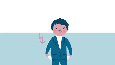2D Bankrupt Man Animation Background Stock Footage 287769137