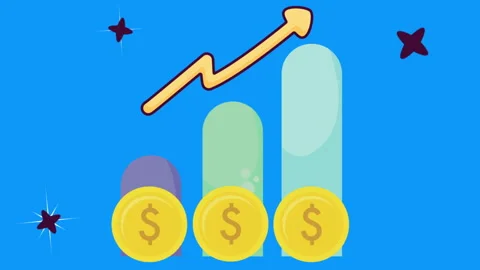2D Bar Chart and Drop Coin Animation 스톡 동영상 332014582