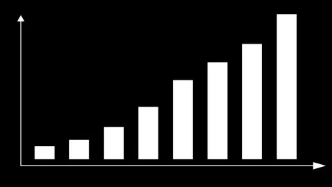 2d bar chart infographics black white Video stock 73774933