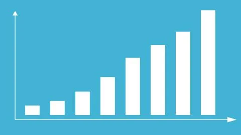 2d bar chart infographics blue Illustrazione stock