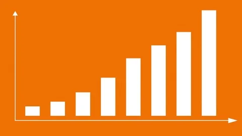 2d bar chart infographics orange white Stock-Footage 73774958