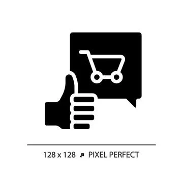 2D black glyph style purchase decision icon Stock Illustration