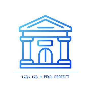 2D blue gradient thin line parliament building icon Ilustración de archivo