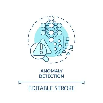 2D blue thin linear icon anomaly detection concept Ilustración de archivo