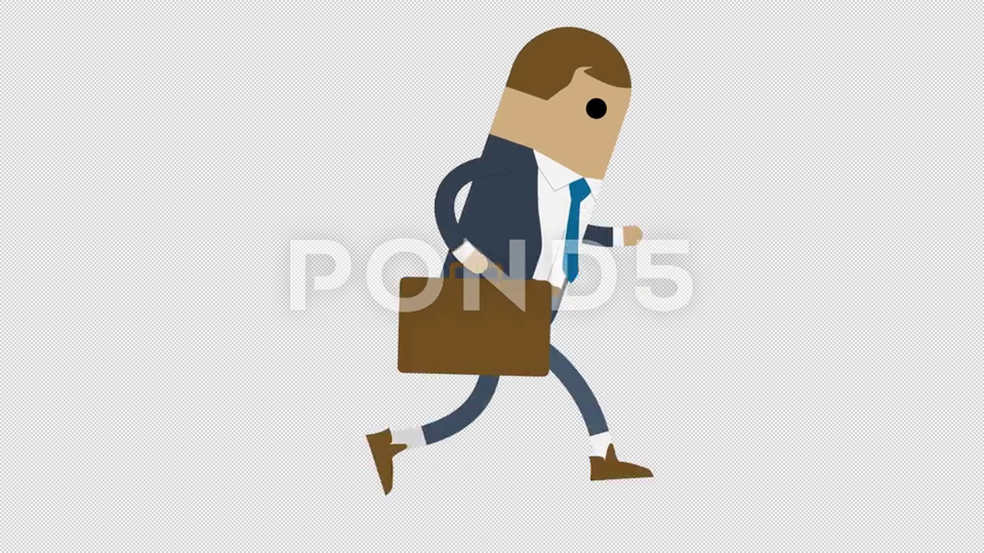 2D Business Man Running with Briefcase A... | Stock Video | Pond5