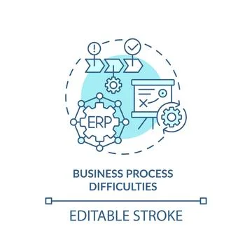 2D business process difficulties blue icon concept イラスト素材