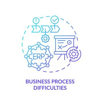 2D business process difficulties line icon concept Stock Illustration