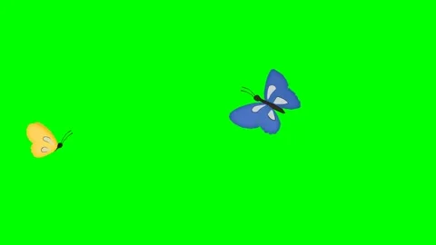 2d butterflies flying through a vibrant natural landscape. Stock Footage 295535688