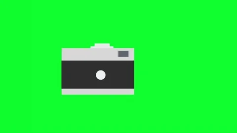 2d Camera Animation. Digital Camera DSLR Green screen cartoon animation video Stock Footage 201641930