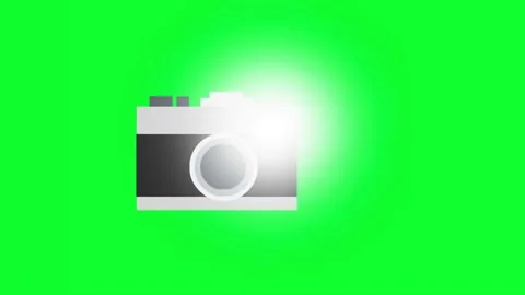 2d Camera Animation. Digital Camera DSLR Green screen cartoon animation video Stock Footage 201642262