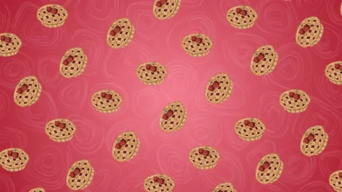 2d cartoon apple-pie rotating background Stock Footage 212447008