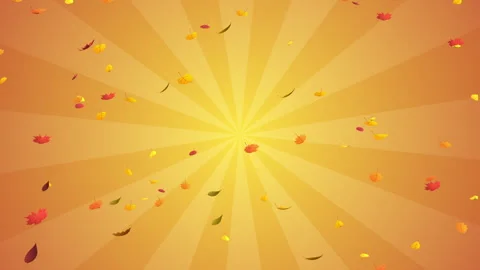 2D Cartoon Autumn Leaf Falls Loops Stock Footage 256085167