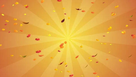 2D Cartoon Autumn Leaf Falls Loops Stock Footage 256085208