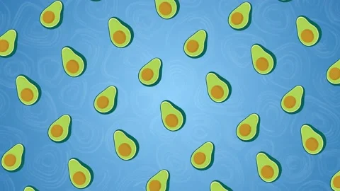 2d cartoon avocado fruit background Stock-Footage 212445307
