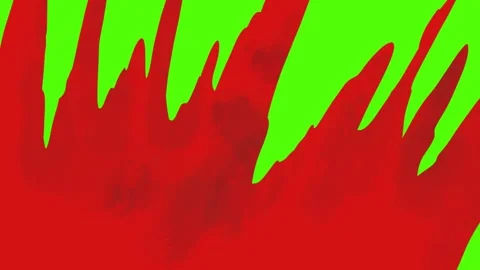 2D Cartoon Blood Splash Transition Green Screen Overlay Animation FX Stock Footage 339043424