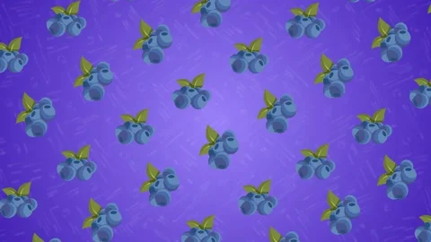 2d cartoon blueberry fruit background Stock Footage 212445700