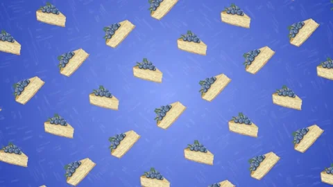 2d cartoon cake with fruit background Stock Footage 212447451