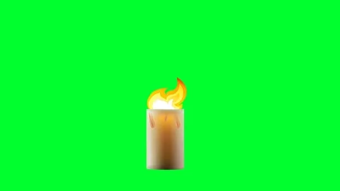 2d Cartoon Candle light green screen animation. Wax Lamp green screen. Stock Footage 201641391