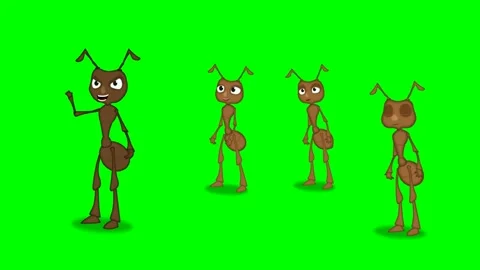 2d cartoon character of crowd of ants protesting in green screen. Stock-Footage 295535522