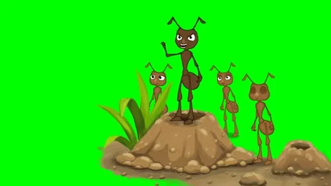 2d cartoon character of elderly man holding child, dancing, green screen. Stock-Footage 295535545