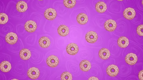 2d cartoon donut cake background Stock Footage 212446919