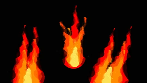 2d Cartoon FX Pack 4K 30 Fire Elements. Pre-rendered with alpha channel with Stock Footage 89208373